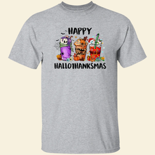 Load image into Gallery viewer, Happy Hallothanksmas Festive Shirt Shirts PopCulturePrints