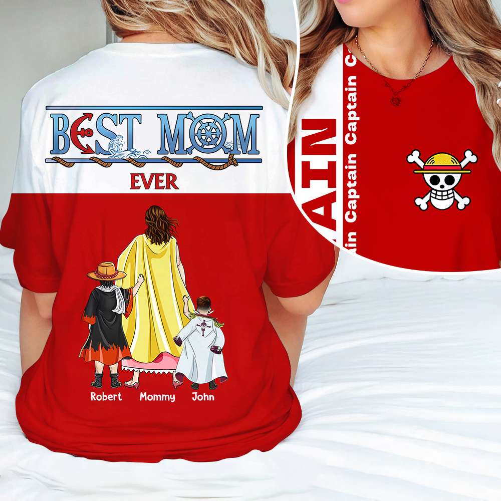 “Best Mom Ever” - Personalized Pirate Mom Shirt - Gift for Moms, Grandmas & More AOP Products PopCulturePrints