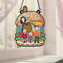 Load image into Gallery viewer, Love Makes A Family Suncatcher Ornament - Personalized Gift for Family & Loved Ones Ornament PopCulturePrints