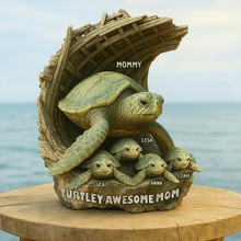 Load image into Gallery viewer, Turtley Awesome Mom: A Heartfelt Personalized Gift for Mom and Grandma Shaped Plaques PopCulturePrints