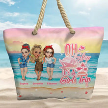 Load image into Gallery viewer, Oh Ship, It's A Girl's Trip - Personalized Beach Bag Beach Bag PopCulturePrints