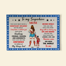 Load image into Gallery viewer, Personalized Superhero Mom Canvas Print - Heartfelt Mother's Day Gift Poster & Canvas PopCulturePrints