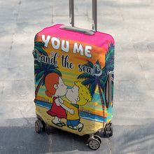 Load image into Gallery viewer, Customized Couple Luggage Cover - 'You Me and the Sea' Luggage Covers PopCulturePrints