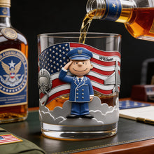 Load image into Gallery viewer, Salute to Service: Personalized Military Forces Veteran Drinking Glass Glass PopCulturePrints