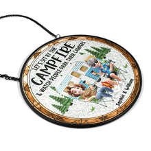 Load image into Gallery viewer, Making Memories One Campsite At A Time - Personalized Stained Glass Window Hanging Suncatcher Suncatcher Ornament PopCulturePrints