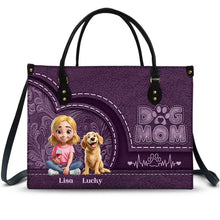 Load image into Gallery viewer, “A Loving Tribute to Dog Moms” - Personalized Leather Bag, Custom Gift for Pet Moms, Grandma, and Dog Lovers Leather Bag PopCulturePrints