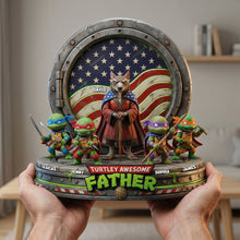 Load image into Gallery viewer, "Turtley Awesome Father – A Unique Tribute to Dads" - Personalized Acrylic Plaque - Gift for Dad, Grandpa & More Shaped Plaques PopCulturePrints
