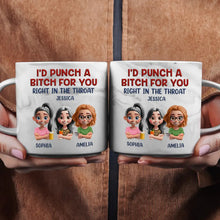Load image into Gallery viewer, I'd Punch A Bitch For You - Personalized Marble Mug Marble Mug PopCulturePrints