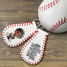 Load image into Gallery viewer, You Are Chosen - Personalized Leather Baseball Keychain Leather Baseball Keychain PopCulturePrints