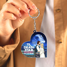 Load image into Gallery viewer, Personalized Couples Keychain - 'Til Death Star Do Us Part Keychains PopCulturePrints
