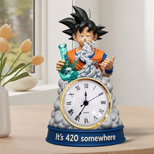 Load image into Gallery viewer, It's 420 Somewhere - Personalized Anime Desk Clock for Weed Lovers Clock Plaques PopCulturePrints