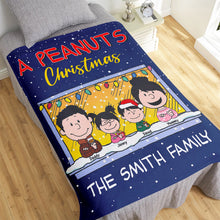 Load image into Gallery viewer, Custom Family Cartoon Christmas Blanket - Peanuts Style Blanket PopCulturePrints
