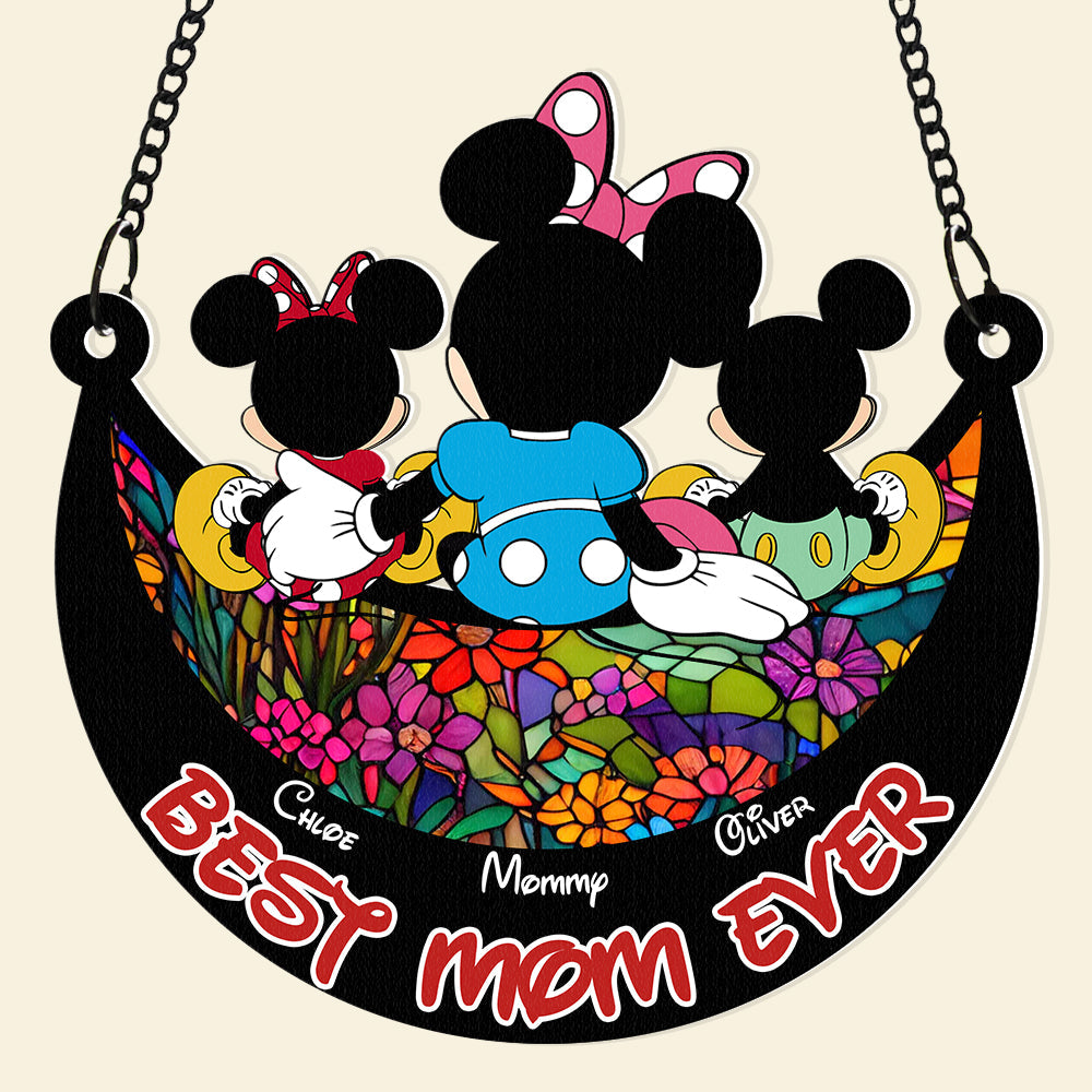 Best Mom Ever – Personalized Suncatcher Ornament for Mother's Day – Gift for Mom, Grandma & Kids Ornament PopCulturePrints