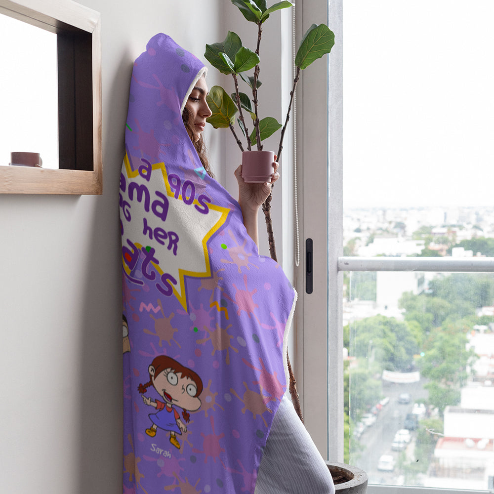 Customizable Mom's Cozy Cartoon Hoodie Blanket Blanket PopCulturePrints