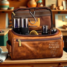 Load image into Gallery viewer, “Put your tools IN THIS BAG...” - Cheeky Leather Toiletry Bag, Personalized Gift for Him, Husband, Boyfriend Toiletry Bag PopCulturePrints