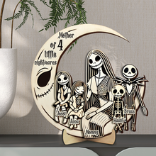 Load image into Gallery viewer, “Embrace the Night: A Tribute to Motherhood” - Personalized Nightmare Mom Wood Sign - Unique Gift for Mom, Grandma, and More Wood Sign PopCulturePrints