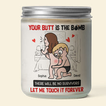 Load image into Gallery viewer, Personalized Romantic Scented Candle - Funny Touching Butt Design | Unique Valentine's Day Gifts for Couples Scented Candle PopCulturePrints