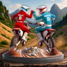 Load image into Gallery viewer, "Ride Together, Stay Together" - Personalized Dirt Bike Couple Acrylic Plaque - Custom Gifts for Moto-Loving Couples Shaped Plaques PopCulturePrints