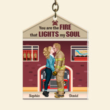 Load image into Gallery viewer, Personalized Keychain: You're The Fire That Lights My Soul Keychains PopCulturePrints