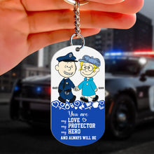 Load image into Gallery viewer, Personalized Firefighter Couple Keychain - Unique Valentine's Day Gifts for Heroes & Loved Ones Keychains PopCulturePrints