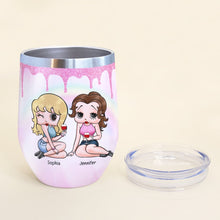 Load image into Gallery viewer, Personalized 'Walk Through Fire' Wine Tumbler - Gift for Sisters & Friends Wine Tumbler PopCulturePrints