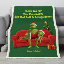 Load image into Gallery viewer, I Love You For Your Personality But That Butt Is A Huge Bonus - Personalized Couple Blanket Blanket PopCulturePrints