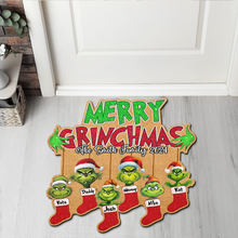 Load image into Gallery viewer, Custom Grinch Family Christmas Doormat 2024 Doormat PopCulturePrints