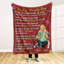 Load image into Gallery viewer, Naughty Couple Personalized Blanket Blanket PopCulturePrints
