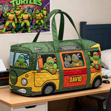 Load image into Gallery viewer, “Adventure Awaits!” - Personalized Camping Lover Duffle Bag - Custom Gift for Nature Enthusiasts & Outdoor Lovers Quilted Duffle Bag PopCulturePrints