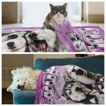 Load image into Gallery viewer, Unleash the Laughter with This Custom Photo of Your Pets - Personalized Pet Blanket for Dog Lovers Pet Blanket PopCulturePrints