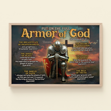 Load image into Gallery viewer, Put on the Full Armor of God - Personalized Kneeling Knight Canvas Print - Gifts for Christians Poster & Canvas PopCulturePrints