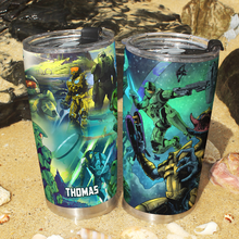 Load image into Gallery viewer, Personalized Halo Infinite Sci-Fi Artwork Hawaiian Tumbler - 20oz Tumbler Cup PopCulturePrints