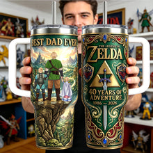 Load image into Gallery viewer, “Best Dad Ever” - Legendary Adventure Dad 40oz Tumbler - Personalized Gift for Father's Day Tumbler Cup PopCulturePrints
