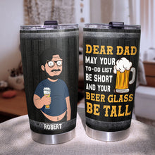 Load image into Gallery viewer, Personalized 'Dear Dad' Beer Tumbler - Fun Gift for Fathers Tumbler Cup PopCulturePrints