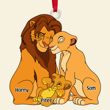 Load image into Gallery viewer, Personalized Family Christmas Ornament with Lion Themed Design Ornament PopCulturePrints