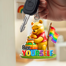 Load image into Gallery viewer, “Bee Yourself” - Personalized Keychain for the LGBT Community Keychains PopCulturePrints