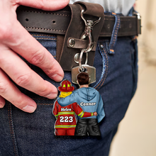 Load image into Gallery viewer, Personalized Firefighter Couple Keychain - Unique Valentine's Day Gifts for Loved Ones Keychains PopCulturePrints