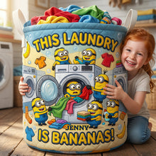 Load image into Gallery viewer, This Laundry is Bananas! - Funny Quilted Laundry Basket - Personalized Gift for Kids