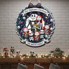Load image into Gallery viewer, Our Nightmare Christmas - Spooky Family Wood Sign - Personalized Gifts for Family Wood Sign PopCulturePrints