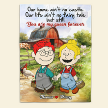 Load image into Gallery viewer, Unique Personalized Farmer Couple Blanket | You're My Queen Forever | Valentine's Day Gifts Blanket PopCulturePrints