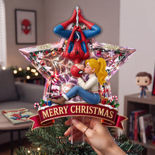 Load image into Gallery viewer, “Love is in the Air” - Personalized Forever Love Christmas Tree Topper - Custom Gift for Couples and Loved Ones