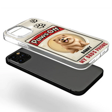 Load image into Gallery viewer, Paws Off Mom Dad Dog Cat Pet Lover - Personalized Clear Phone Case Clear Phone Case PopCulturePrints
