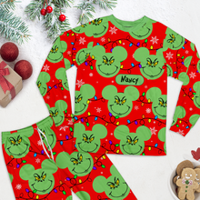 Load image into Gallery viewer, Custom Family Christmas Pajama Set - Grinch Design Pajama Set PopCulturePrints