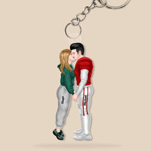 Load image into Gallery viewer, Personalized Sporty Couple Keychain - Kissing Lovers Gift Keychains PopCulturePrints