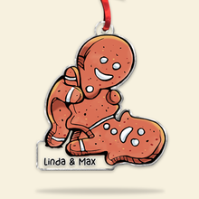 Load image into Gallery viewer, Personalized Naughty Gingerbread Couple Ornament | Christmas Humor | Valentine's Day Gifts Ornament PopCulturePrints