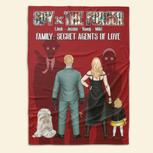 Load image into Gallery viewer, Personalized Family Spy Blanket: Secret Agents of Love Blanket PopCulturePrints