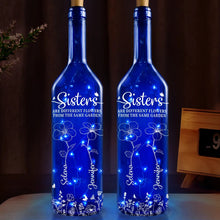 Load image into Gallery viewer, Sisters Are Different Flowers From The Same Garden - Personalized Blue Bottle Light Blue Bottle Light PopCulturePrints