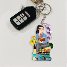 Load image into Gallery viewer, Personalized Book Lover Keychain - Customizable Gift Keychains PopCulturePrints