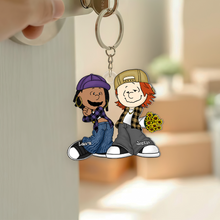 Load image into Gallery viewer, Personalized Couple Keychain - Gangsta Love Keychains PopCulturePrints