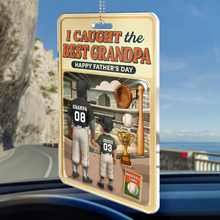 Load image into Gallery viewer, I Caught the Best Dad - Personalized Acrylic Car Hanger for Dad, Grandpa & More Acrylic Car Hanger PopCulturePrints